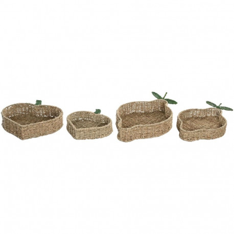Centerpiece Home ESPRIT Green Natural Metal Natural Fibre 33 X 32 X 8 CM (2 Units)