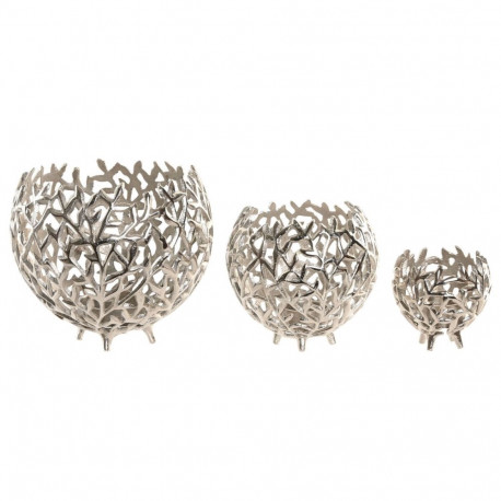 Svijećnjak Home ESPRIT Hõbedane Alumiinium 20 x 20 x 18 cm