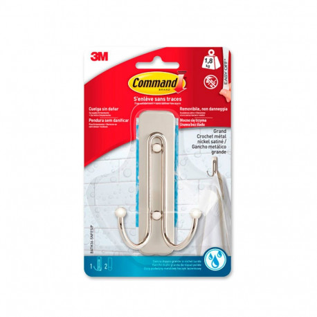 Hook for hanging up 3M 1,8 kg Silver Metal (1 Unit)