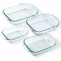 Set of Oven Dishes Pyrex Transparent 4 Pieces