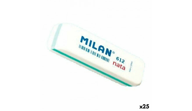 Kustutuskummide komplekt Milan 612 NATA Valge 7,8 x 2,3 x 1,2 cm 12 Tükid, osad (25 Ühikut)