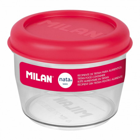 hermeetiline lõunasöögi karp Milan 500 ml Roosa Läbipaistev Plastmass Ümmargune Ø 12 cm