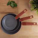 Set of pans Bidasoa Zocco Grey Terracotta Metal 3 Pieces Set of pans Bidasoa Zocco Grey Terracotta Metal 3 Pieces