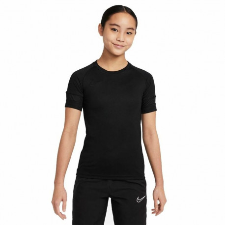 Child's Short Sleeve T-Shirt Nike Dri-Fit Academy Girls Black - 10-12 Years