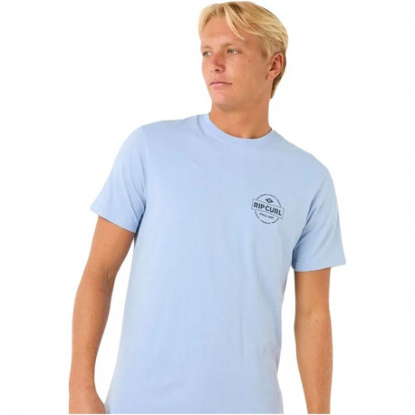 Men’s Short Sleeve T-Shirt Rip Curl Staple Tee Blue - S