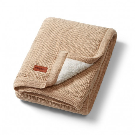 Babyono cotton blanket with fleecing lining beige 1659/012