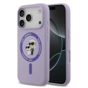 Karl Lagerfeld Apple iPhone 17 Pro Liquid Silicone Karl and Choupette MagSafe Case Purple