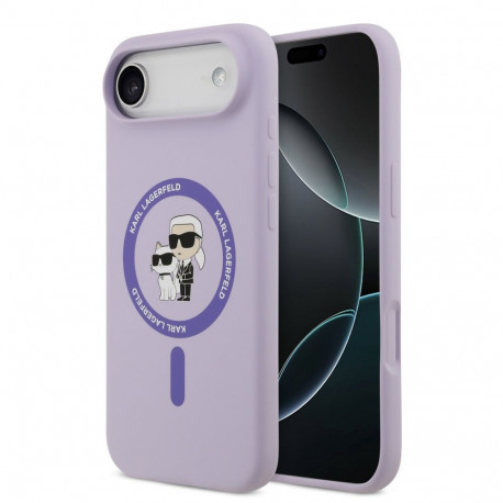 Karl Lagerfeld Apple iPhone Air Liquid Silicone Karl and Choupette MagSafe Case Purple