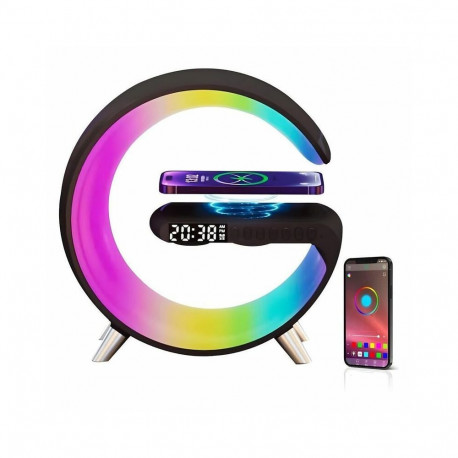 Elight G1 15W Wireless charger Desk Alarm Clock Atmosphere Night Lamp with Bluetooth Speker Black