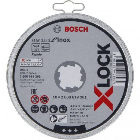 Bosch X-LOCK lõikekettakomplekt inox 10x115x1mm