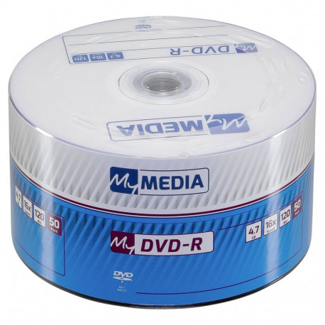1x50 MyMedia DVD-R 4,7GB 16x kiirus matt hõbedane Wrap