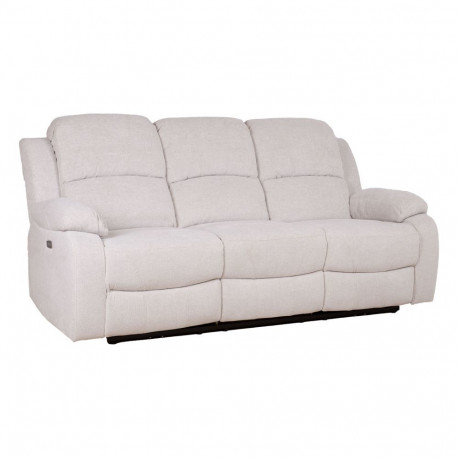 Diivan FELICIA 3-kohaline elektriline recliner 208x96xH100cm, loodusvalge