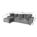 Corner sofa DIVI LC, grey