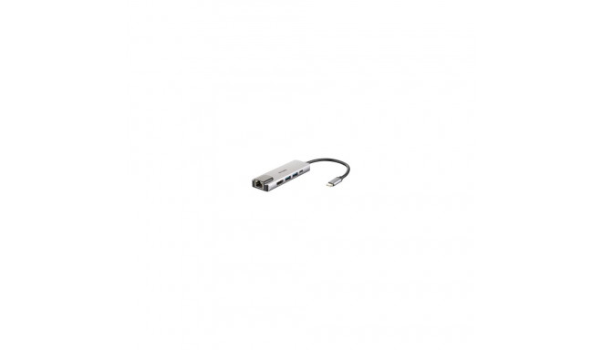 D-Link DUB-M520 USB-C hub with Ethernet and power delivery, USB hub (silver)