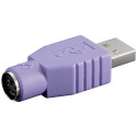 USB 2.0 Adapter, USB-A Stecker > PS/2 Buchse (violett, für Kombo Tastatur)