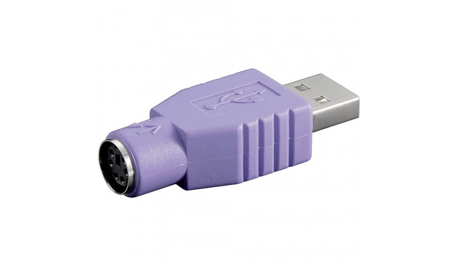 USB 2.0 adapter USB-A pistik > PS/2 pesa kombo-klaviatuuri jaoks, violetne