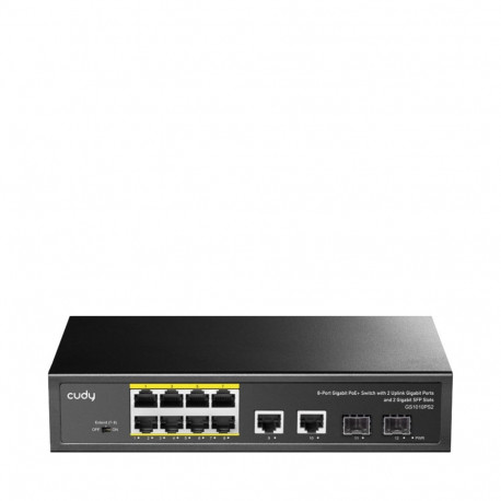 Cudy GS1010PS2 network switch Unmanaged Gigabit Ethernet (10/100/1000) Power over Ethernet (PoE) Bla