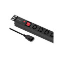 Qoltec 53998 toiteplokk RACK 19" jaoks | 1U | 10A | PDU | 8xIEC C13 | 2m