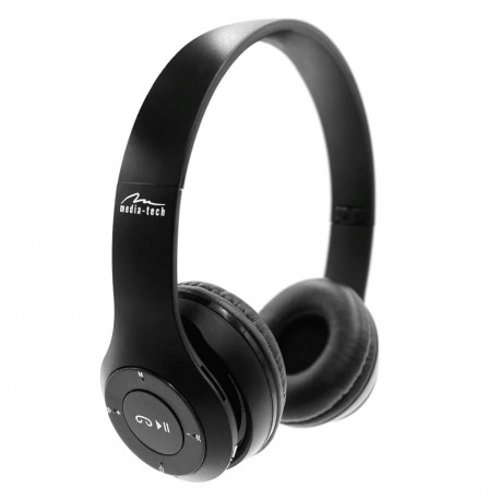 MEDIA-TECH EPSILION BT MT3591 juhtmevabad Bluetooth 4.2 kõrvaklapid mikrofoniga FM-raadio must