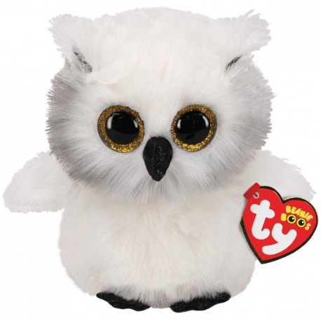 Maskotka ty beanie boos sowa austin biała 24 cm