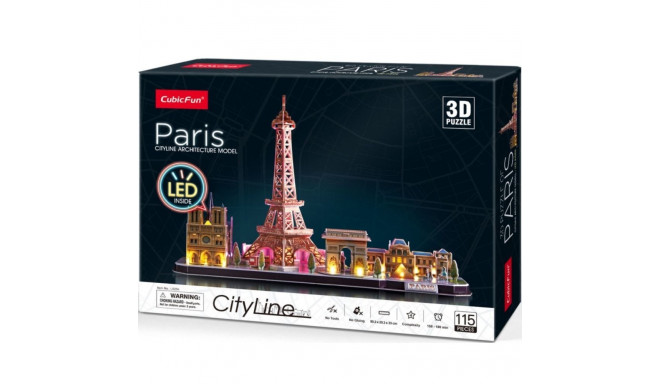 3D LED linna sari Pariis pusle