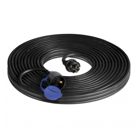 pritsmekindel töökoja pikendusjuhe IP44, 1x2P+Z 30m, õlikindel kummikaabel H07RN-F 3x1,5mm², 230VAC/