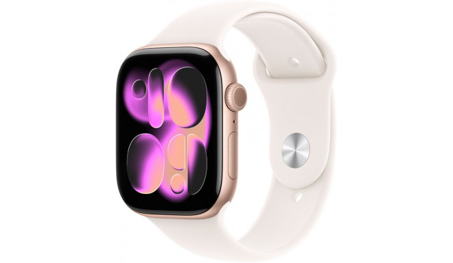 Apple Watch 11 GPS 46mm Sport Band M/L, rose gold/light blush (MEV74ET/A)