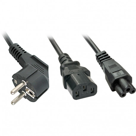 "LINDY IEC-Y-Netzkabel an IEC C13 & C5 Schukostecker/C13 2m"