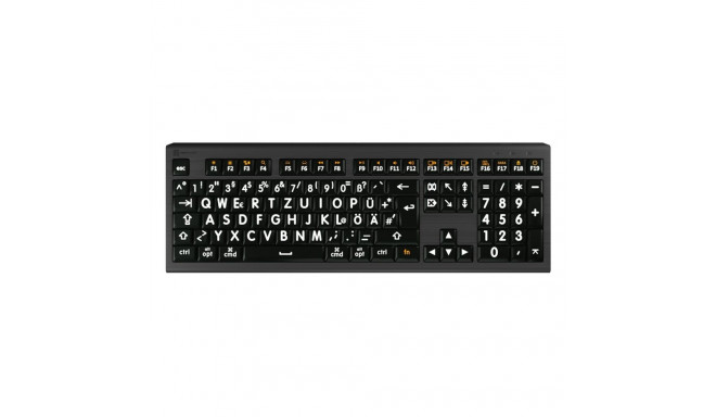 "LogicKeyboard XL-Print Astra 2 White on Black DE (Mac)"