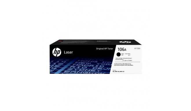 HP 106A Black Toner Cartridge, 1000 pages, for HP Laser 107, 135,137