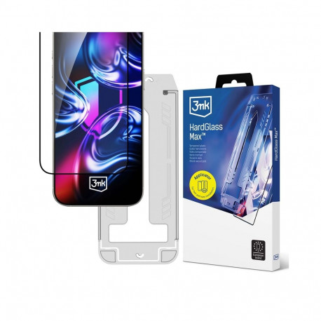 3mk HardGlass Max - Szkło hartowane z aplikatorem do iPhone Air (Czarny)