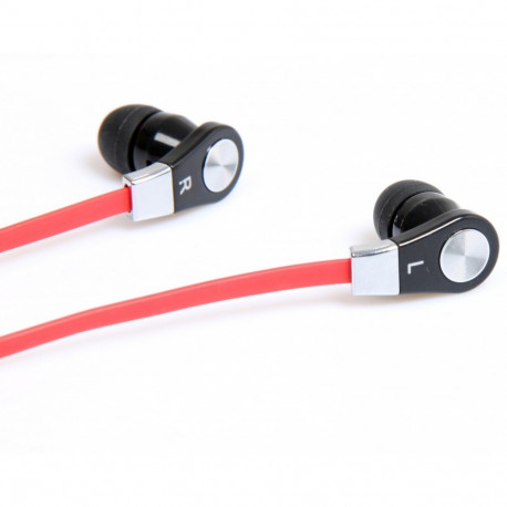MAGICSOUND DS-2 - STEREO EARPHONES WITH MICROPHONE, BLACK-RED