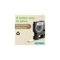 Dymo D1 lint 12 mm x 7 m, must rohelisel taustal