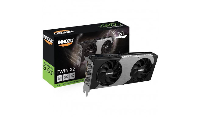 Inno3D GeForce RTX 5060 Ti Twin X2 16GB GDDR7 DLSS4 graafikakaart (N506T2-16D7-191073N)
