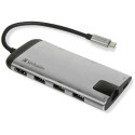 Verbatim USB-C jaoturi adapter - USB-C/3xUSB-A 3.0/HDMI/Ethernet/SD/microSD alumiinium 49142
