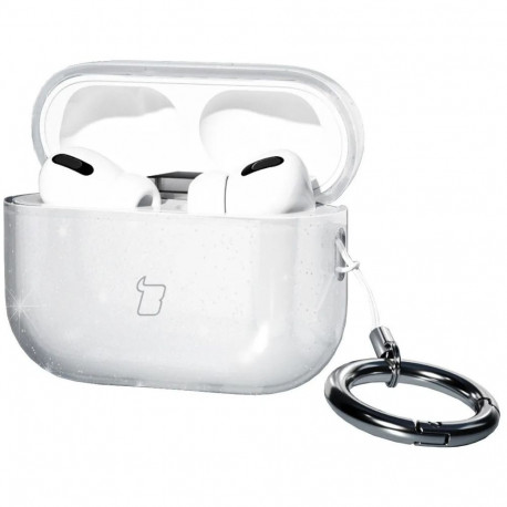 Airpods Pro 3 laadimiskarbiümbris Bizon Glitter, läbipaistev
