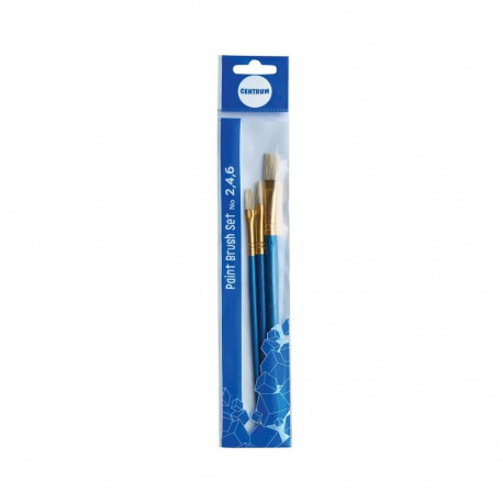 Paint brushes set of 3pcs Nr 2;4;6 flat bristle (hog hair)