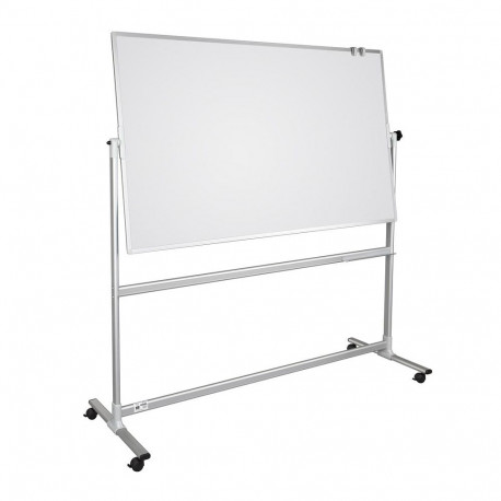 Valge tahvel ratastel 2000x1200mm kahepoolne ümber telje pöörlev lakitud pind 2x3