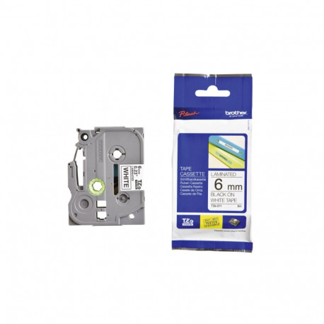 Kleepkirjalint/markeerimislint BROTHER TZE-211 6mm must valgel