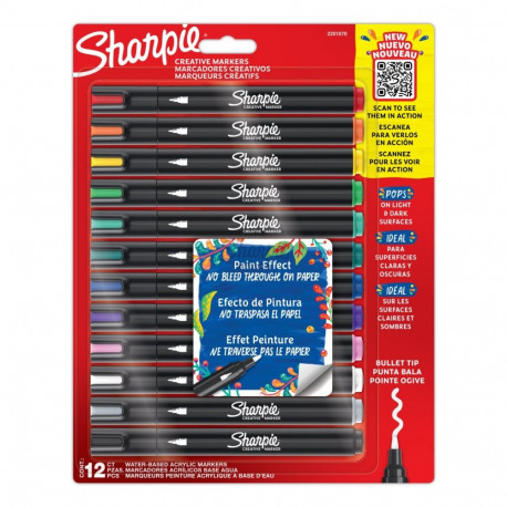 Akrüülmarker Sharpie Creativ 12 värvi