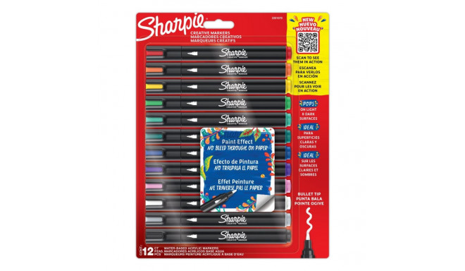 Akrüülmarker Sharpie Creativ 12 värvi