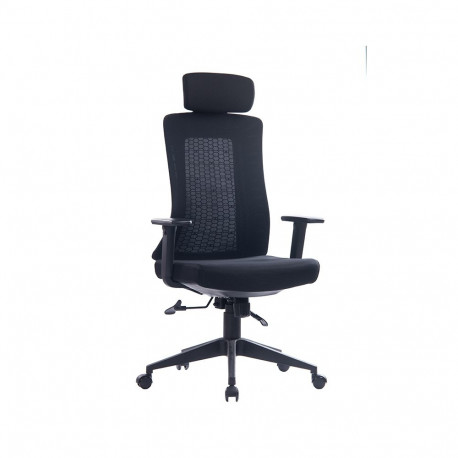 Töötool OHAIO 5235 peatoega, reg. käetoed, seljatugi must võrkkangas/ kandevõime kuni 120kg /must ka