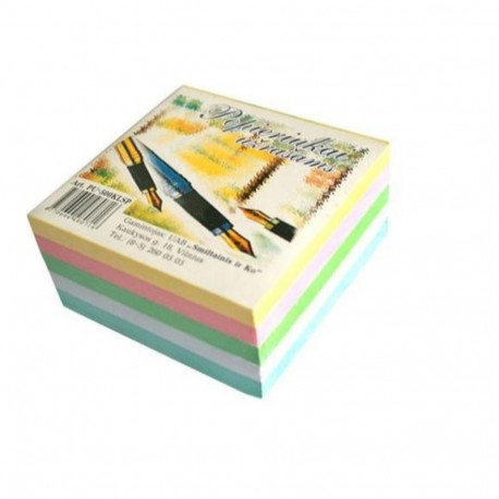 Märkmepaber 9x9x5 cm ,värviline liimitud, 500lehte
