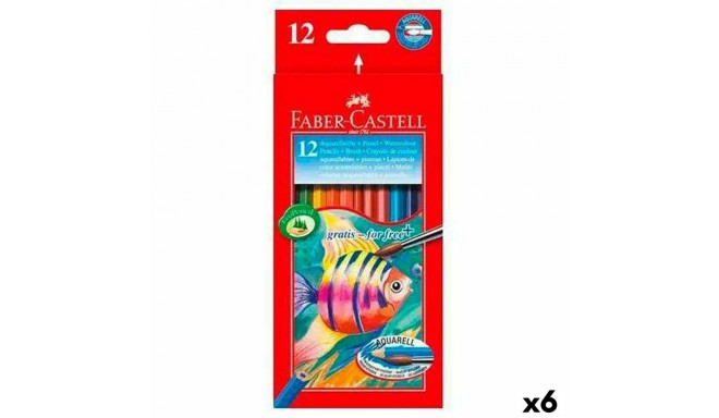 Akvarellpliiatsid Faber-Castell Mitmevärviline 6 Tükid, osad