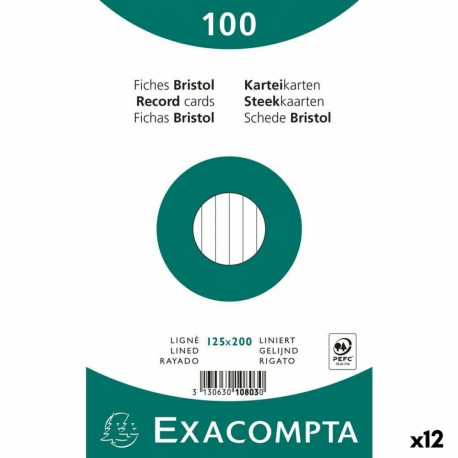 Kartong Exacompta Valge 12,5 x 20 cm (12 Ühikut)