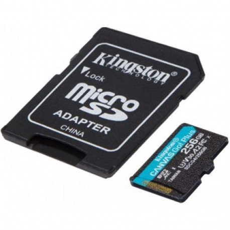 Kingston microSDXC Canvas Go! Plus Gen4 Memory Card / 256GB A2 U3 V30 / + adapter