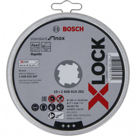 Bosch lõikeketas X-LOCK 10x125x1mm Std Inox