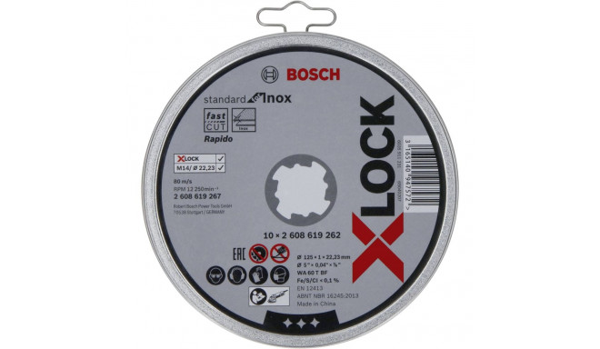 Bosch cutting disc set X-LOCK 10x125x1mm Std Inox