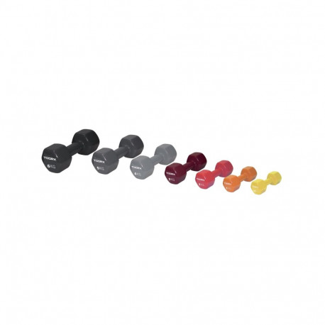Hantel TOORX Vinyl Dumbbell, tumepunane, 3 kg