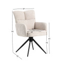 Chair LORENA swivel, white